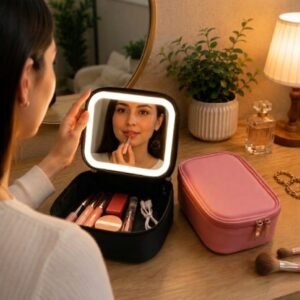 Cosmetiquera con espejo y luz LED